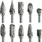 Double Cut Carbide Rotary Burr Bit Set – Wood, Metal & Stone Rotary Burr Bit Set Richie's 10Pcs A Set