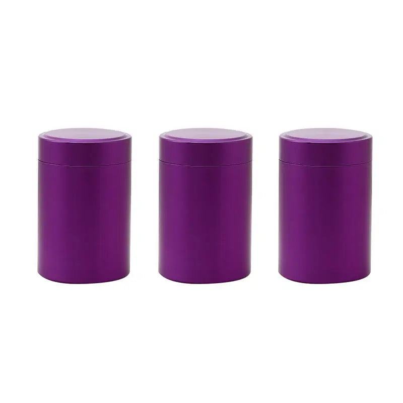Mini Metal Tea Tin Cans – Portable Travel Storage Containers Tea Storage Tin Richie's 3Pcs Purple