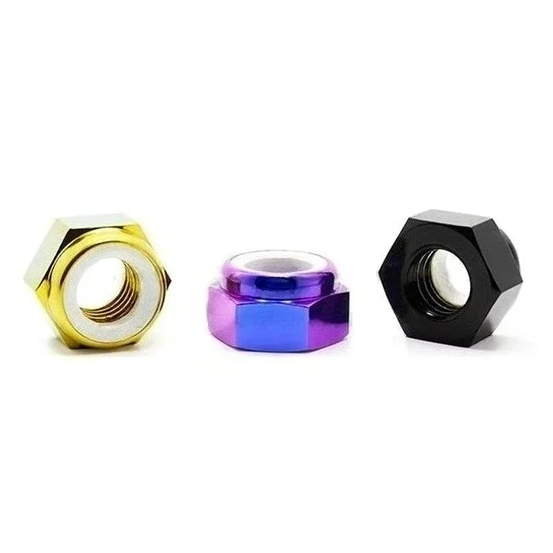 TC4 Titanium Alloy Nyloc Self-Locking Hex Nuts M4–M12 Titanium Lock Nuts Richie's