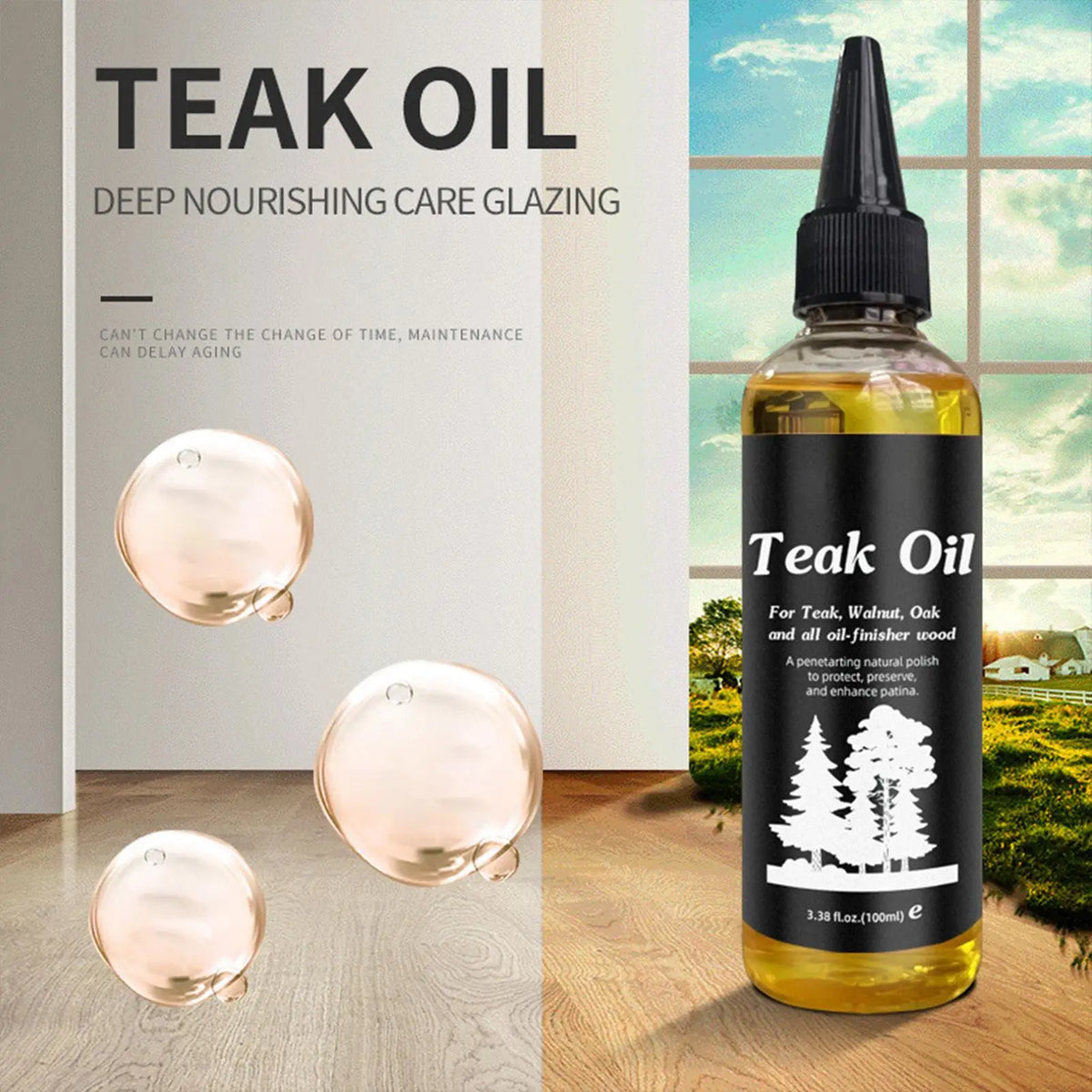 Teak Wood Oil 100ml – Natural Nourishing & Polishing Wood Oil Wood Care Oil Richie's