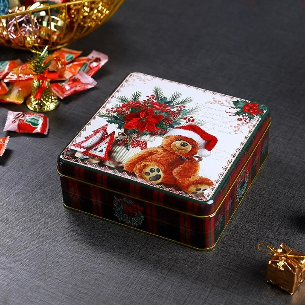 Cartoon Christmas Tinplate Candy Gift Box – Square Xmas Tin Christmas Tin Box Richie's