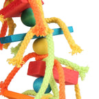 Wood & Cotton Rope Parrot Toy – Bird Chewing & Tearing Cage Toy Bird Cage Toy Richie's