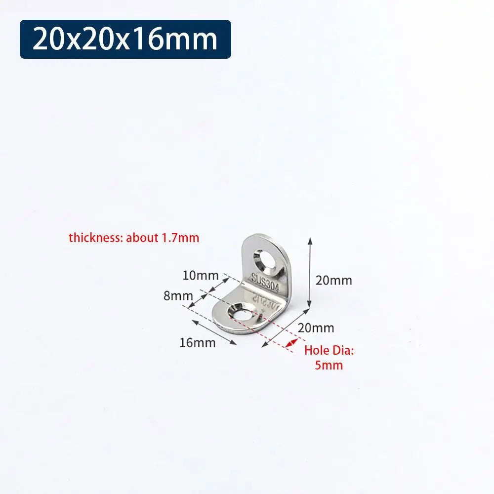 SUS304 Stainless Steel 90° Corner Bracket – Cabinet Furniture Brace Corner Bracket Richie's 20x20x16mm