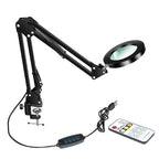 72-LED Magnifier Desk Lamp 8x/10x Remote Control 3 Color Magnifier Desk Lamp Richie's 27CM BLACK