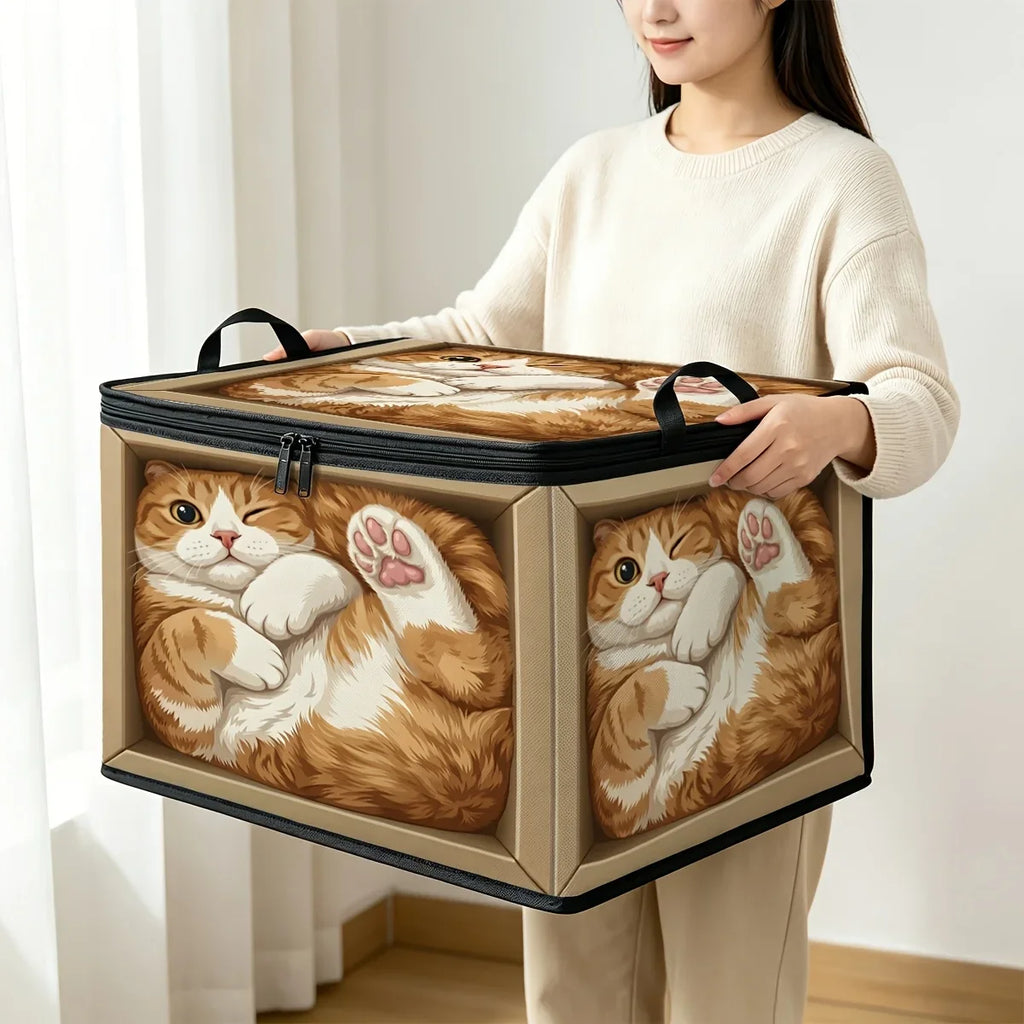 Cute Cat Foldable Storage Box – Zipper Clothes & Bedding Organiser Foldable Storage Box Richie's