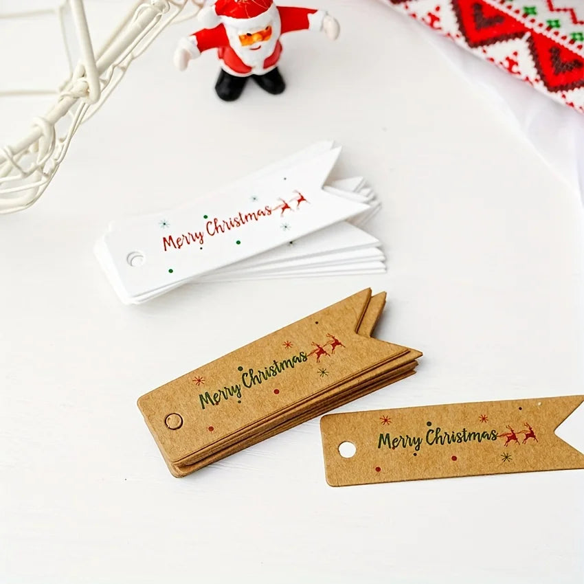 Kraft Paper Christmas Gift Tags with Rope – Merry Xmas Hang Tags Gift Hang Tags Richie's
