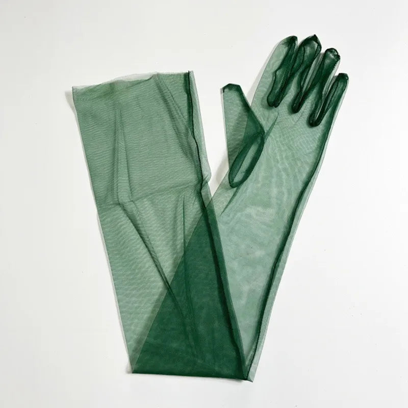 Women's Lace Tulle Long Gloves – Wedding, Prom & Party Bridal Lace Gloves Richie's green