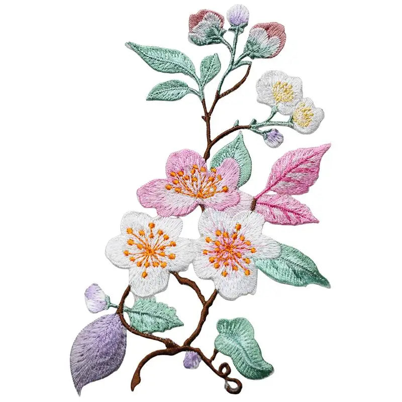 Flower Embroidery Iron-On Patch – DIY Appliqué for Clothes & Bags Embroidery Patch Richie's D2