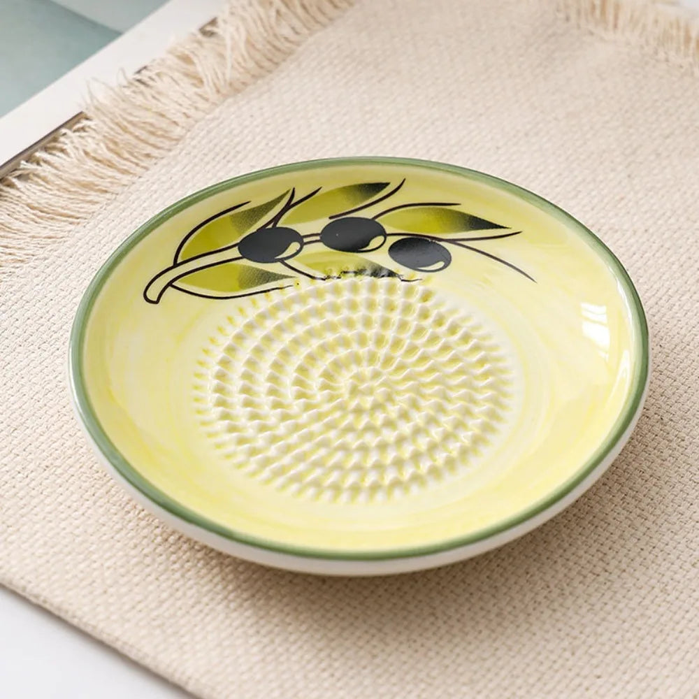 Ceramic Ginger Grater Round Plate – Multi-Purpose Kitchen Tool Ceramic Grater Plate Richie's 4