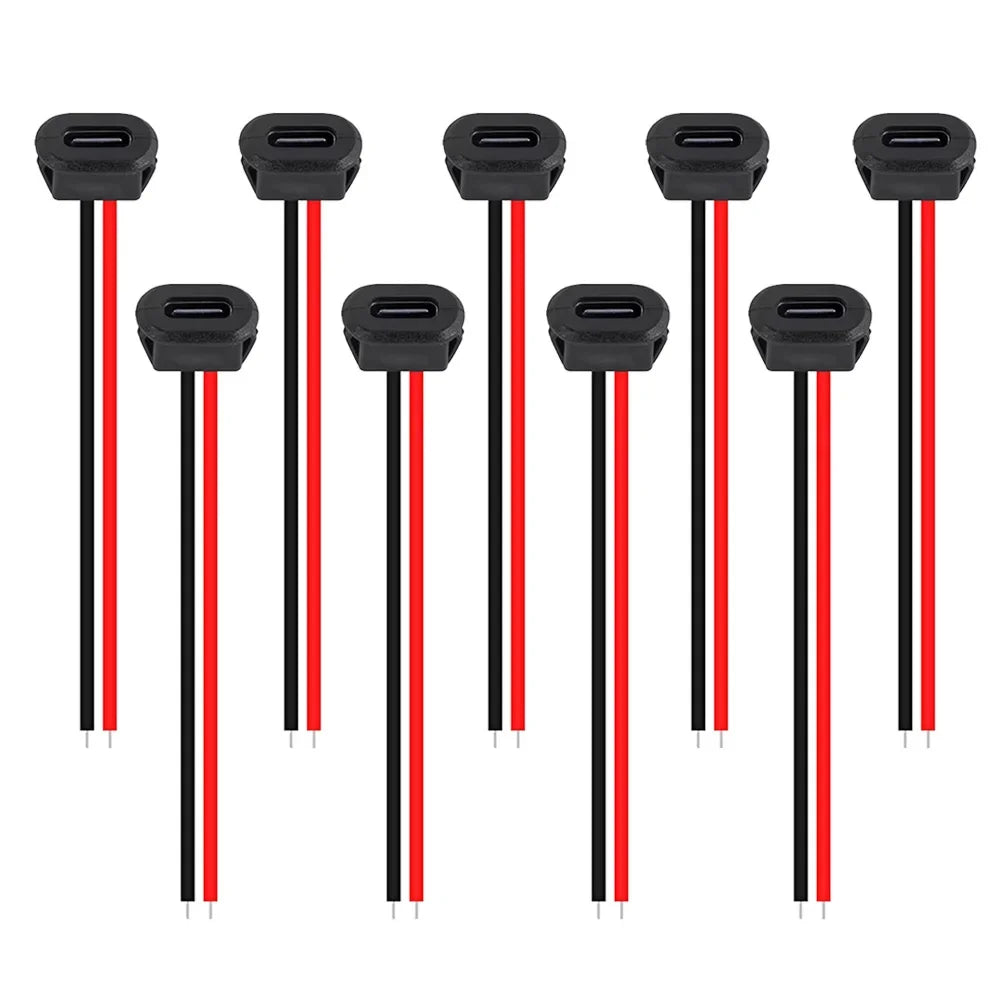 Waterproof USB-C Female Socket Connector – Fast Charging 5/10 Pack USB-C Connector Richie's