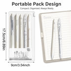 Silent Telescopic Gel Pens 0.5mm Black Ink – Set of 5 Gel Pen Set Richie's