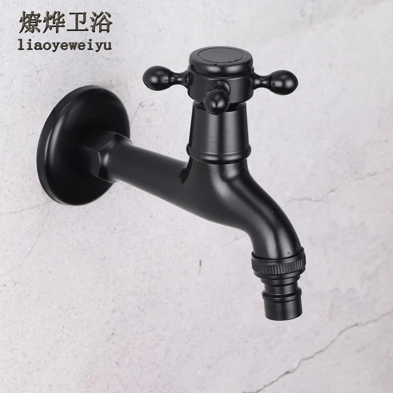 Retro European All-Copper Outdoor Cold Water Faucet | Sink Tap Cold Water Faucet Richie's Black -1