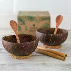 Natural Coconut Bowl & Spoon Set – Eco-Friendly Handmade Coconut Bowl Set Richie's