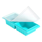Extra Large Silicone Ice Cube Mold Reusable Freezer Tray & Lid Silicone Freezer Mold Richie's Light Blue-2 Grids
