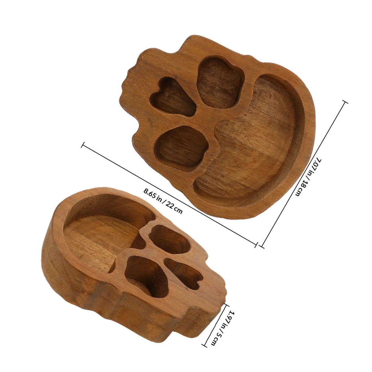 Wooden Skull Bowl Halloween Snack Tray & Serving Platter Halloween Serving Tray Richie's