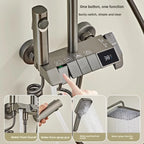 Gun Gray Brass Shower System – Piano Button Pressurized Nozzle Set Shower System Set Richie's