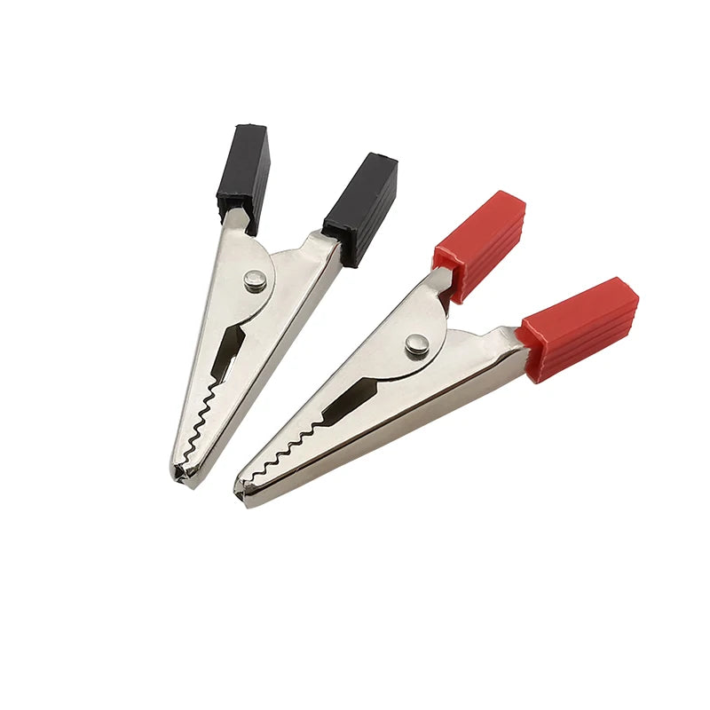 10Pcs Metal Alligator Clips Red & Black Test Probe Clamps 45mm Test Probe Clips Richie's