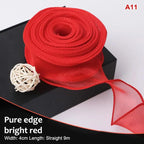 10 Yards Organza Wavy Edge Ribbon 4cm – Bouquet & Gift Wrap Craft Ribbon Richie's A11 10yard