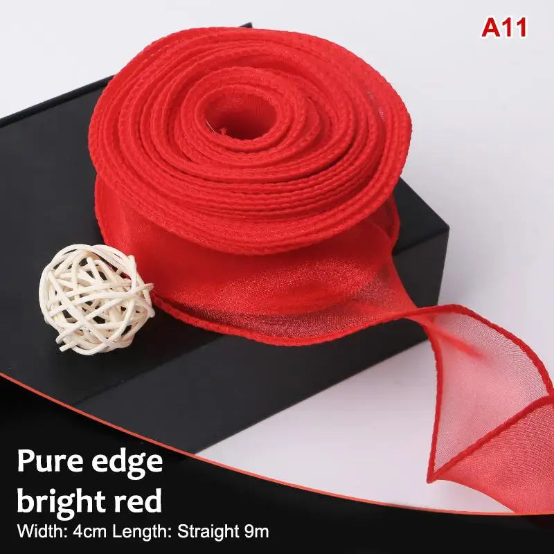 10 Yards Organza Wavy Edge Ribbon 4cm – Bouquet & Gift Wrap Craft Ribbon Richie's A11 10yard