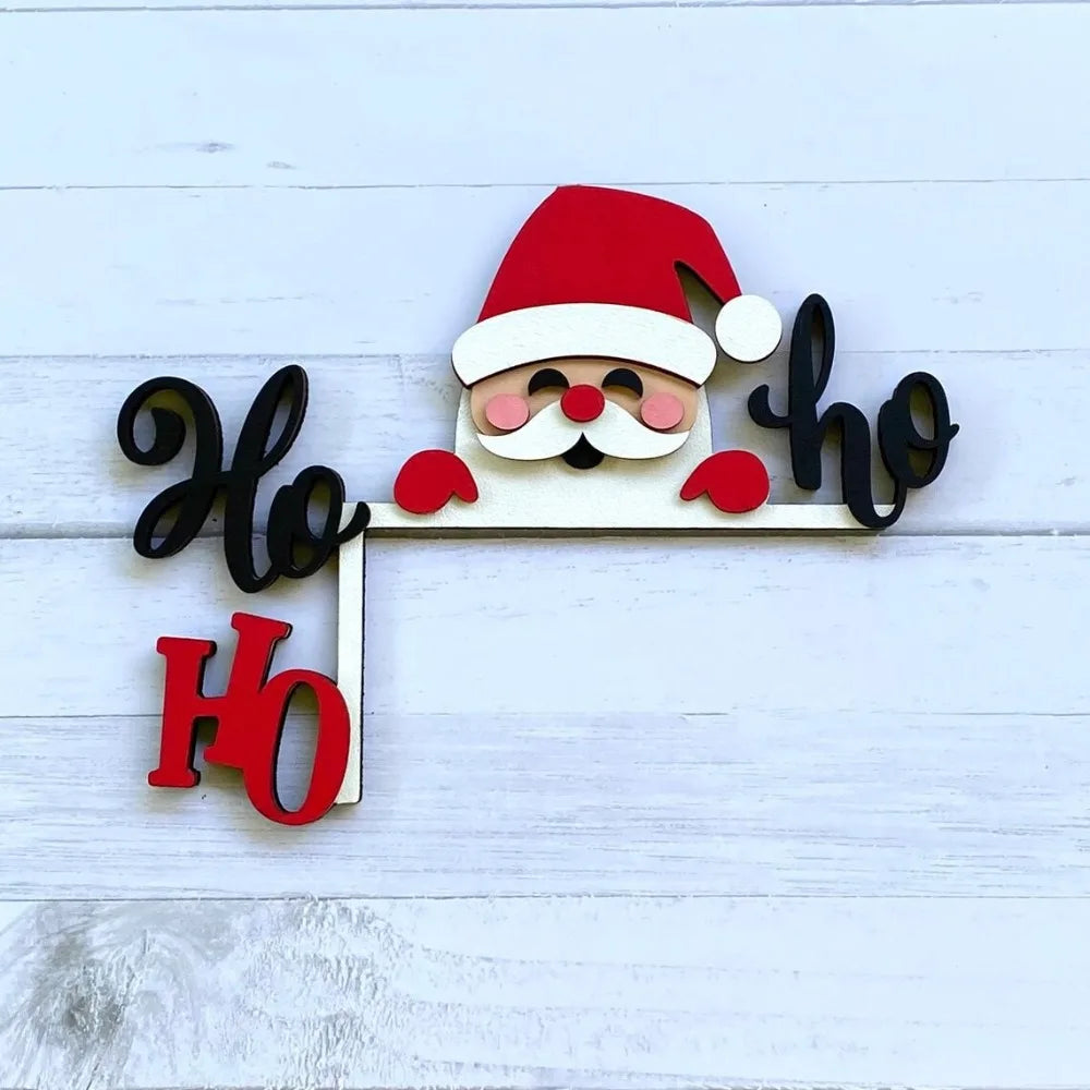 Christmas Wooden Door Corner Decor – Santa Snowman Reindeer Sign Christmas Door Decor Richie's