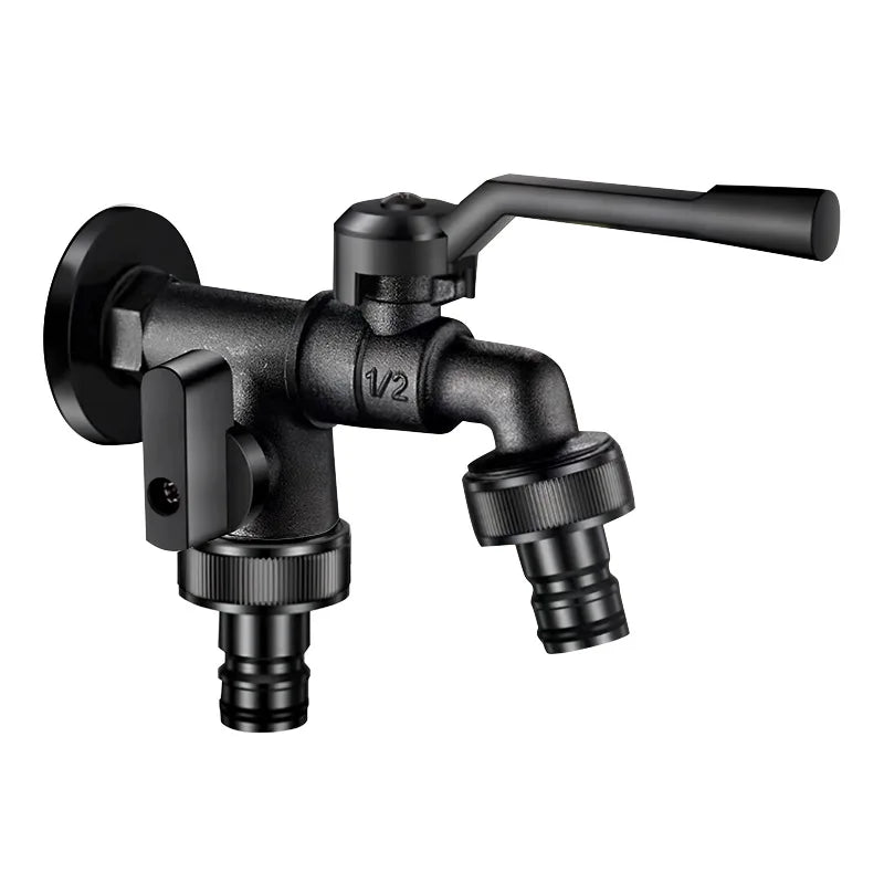 Outdoor Brass Antifreeze Faucet Dual Outlet Wall Mount Garden Tap Garden Faucet Richie's