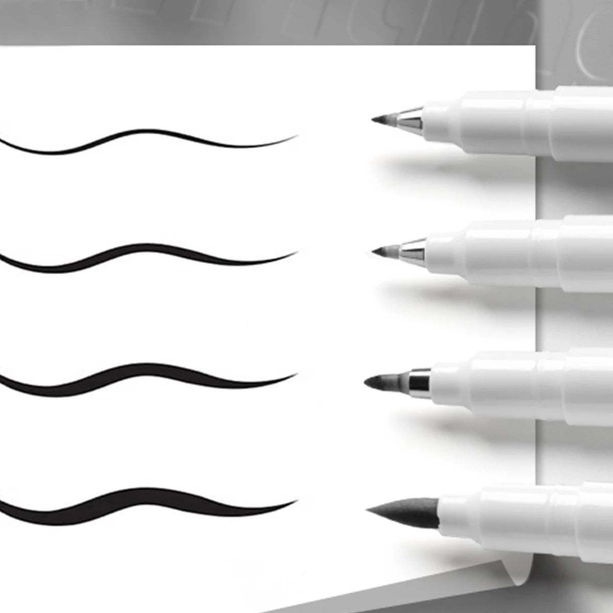 4-Piece Black Brush Pen Set – Multi-Tip Calligraphy Pens Calligraphy Pen Set Richie's