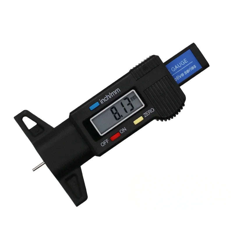 Digital LCD Tire Tread Depth Gauge Caliper 0–25mm Car Tool Tire Tread Gauge Richie's black