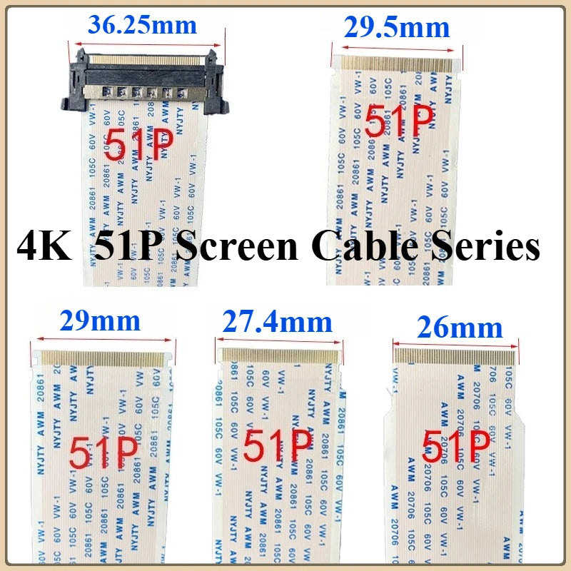 4K LVDS TV Ribbon Cable 51-Pin 41-Pin AWM 20861 – TCL Hisense LVDS Ribbon Cable Richie's