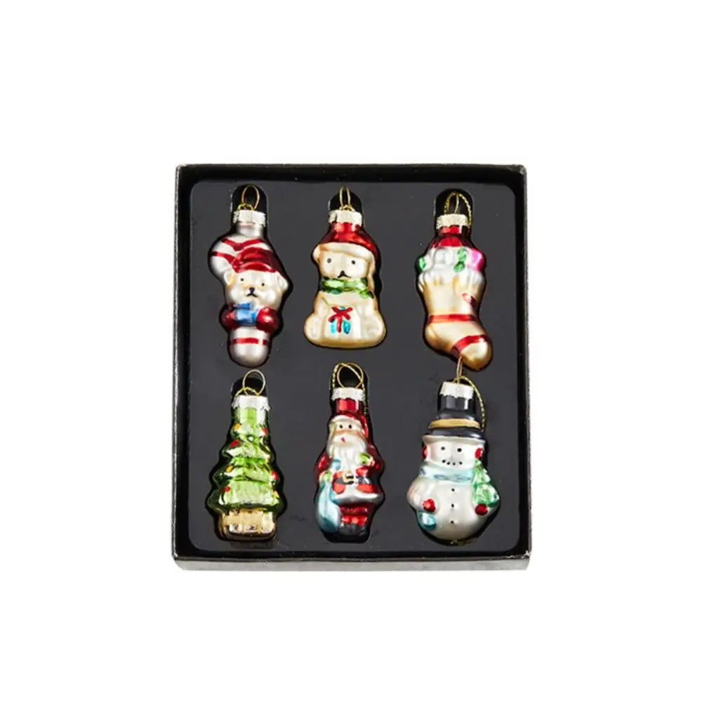 Hand-Painted Glass Christmas Ornaments Set 6/9 Pcs – Snowman Christmas Ornament Set Richie's