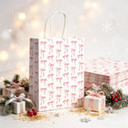 Pink Bow Paper Gift Bags with Handles | Party Favor Bags 6/10pk Paper Gift Bags Richie's