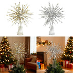 Glitter Christmas Tree Star Topper – Gold & Silver | 24×30cm Christmas Tree Topper Richie's