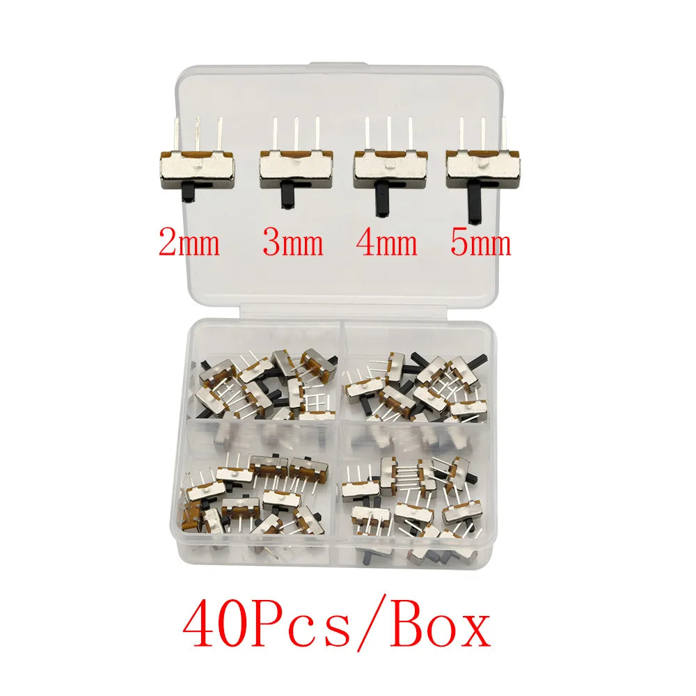 Mini Slide Switch Kit 3-Pin SPDT DIP PCB Toggle 40–100pcs Slide Switch Kit Richie's A-40Pcs