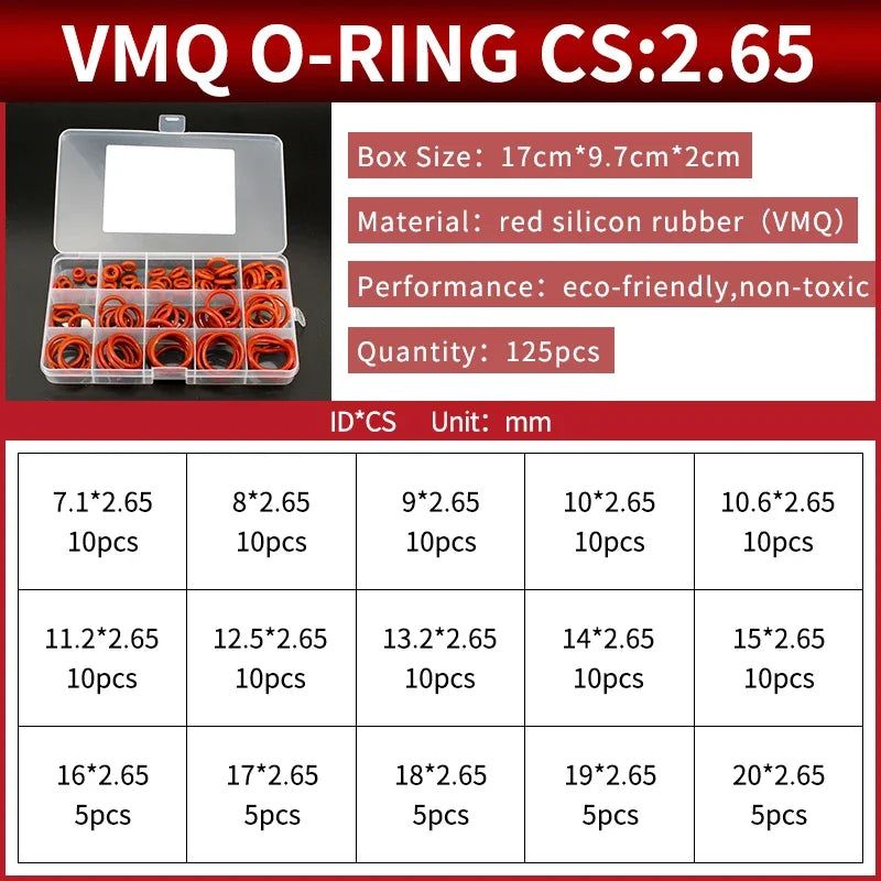 NBR Silicone FKM O-Ring Repair Kit – 1.8mm & 2.65mm Gasket Set O-Ring Repair Kit Richie's 90-VR-BW125M