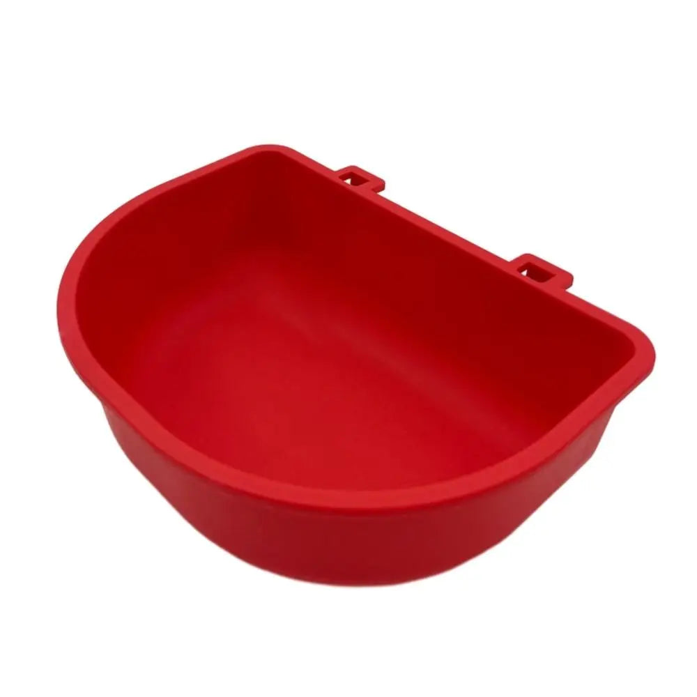 Portable Plastic Dog Hanging Bowl – Pet Cage Food & Water Feeder Pet Cage Feeder Bowl Richie's red