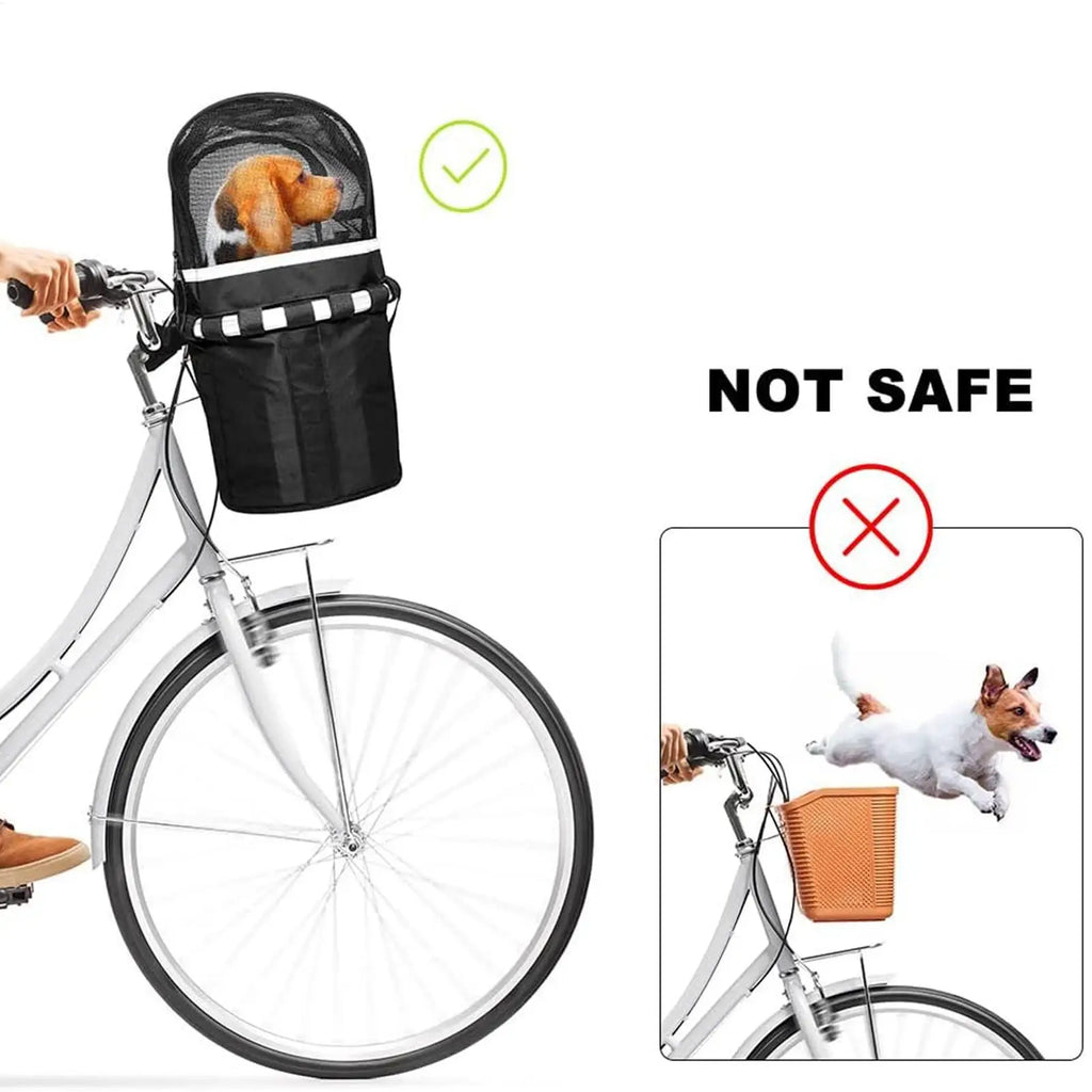 Pet Bike Basket Handlebar Carrier with Window – Dogs & Cats Pet Bicycle Basket Richie's