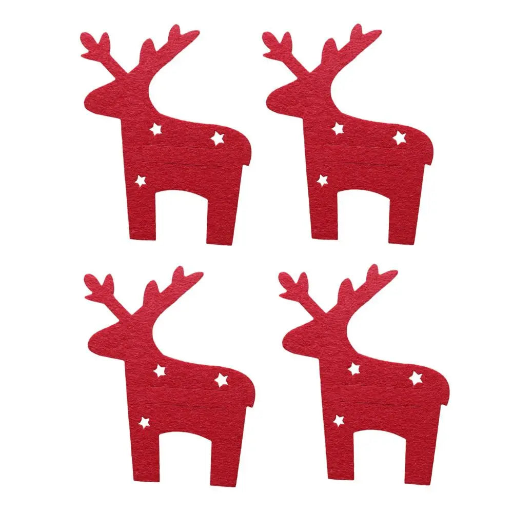Christmas Cutlery Holder Bags | Festive Non-Woven Fabric 4 Pcs