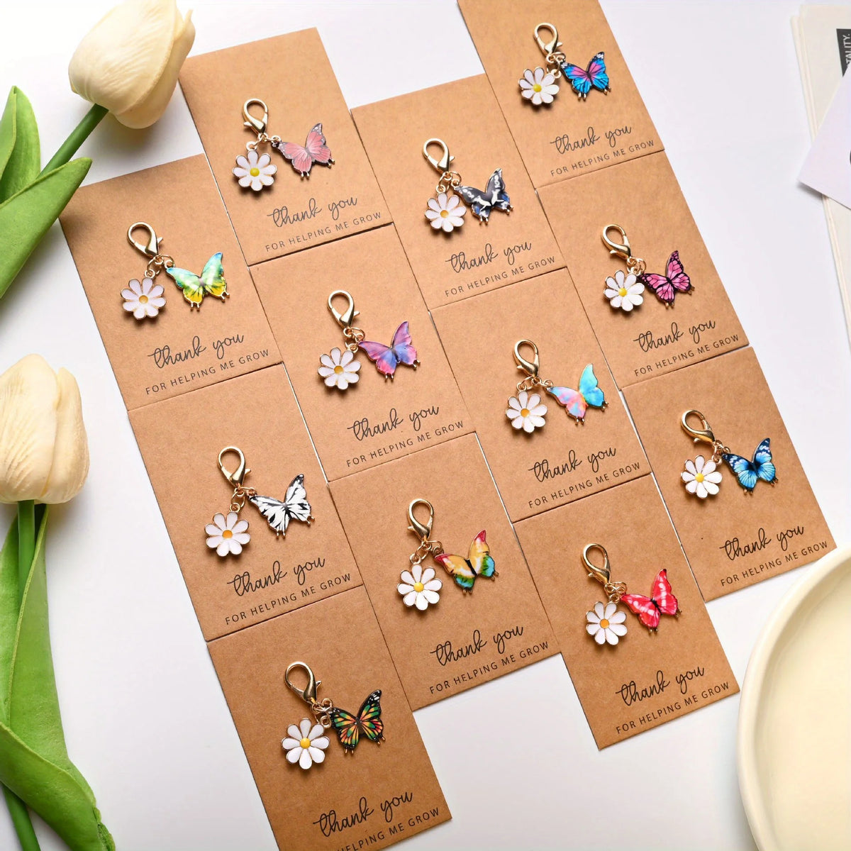 Butterfly Daisy Keychain Pendant – Zinc Alloy Gift Charm Keychain Pendant Richie's
