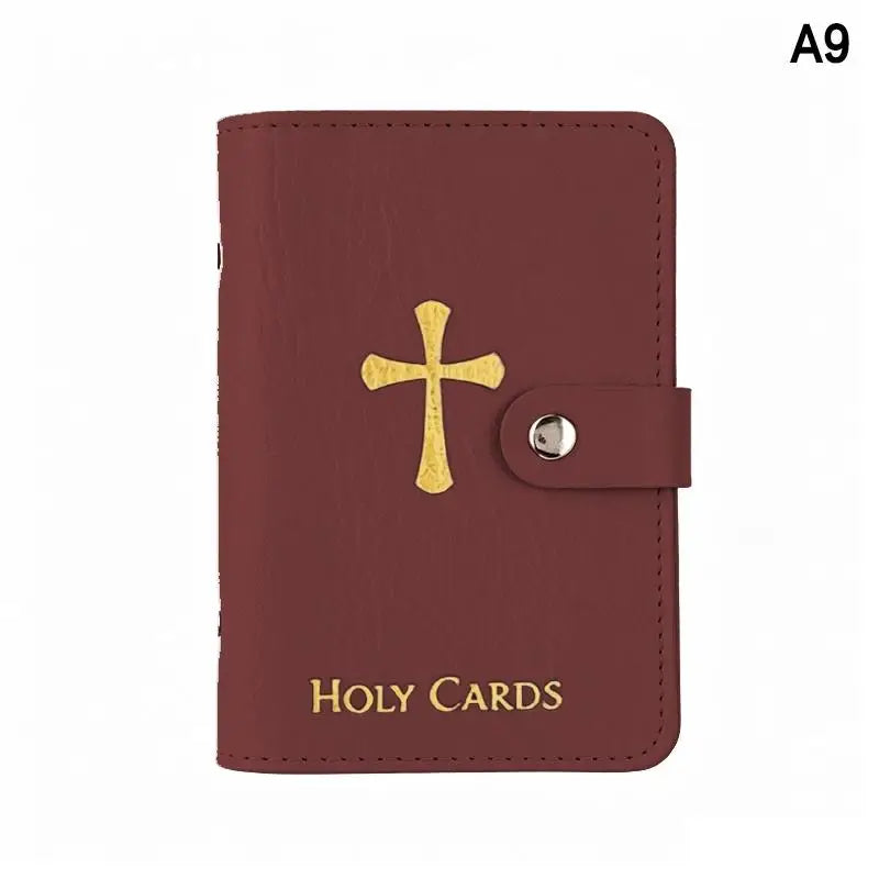Leather Holy Card Holder – Prayer Card Organizer, Snap Close Card & ID Holder Richie's A9