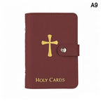 Leather Holy Card Holder – Prayer Card Organizer, Snap Close Card & ID Holder Richie's A9