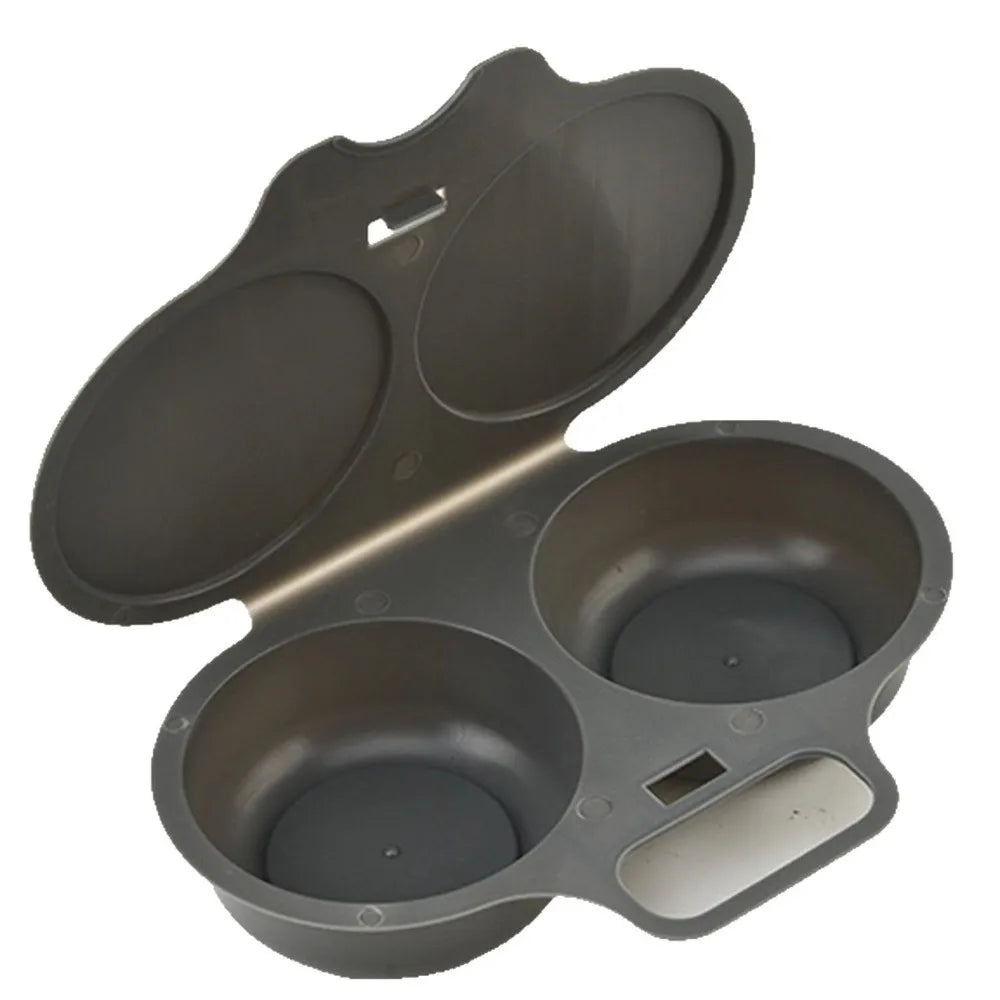 Microwave Egg Cooker Double Cup with Lid | Non-Stick Steamer Microwave Egg Cooker Richie's Grey