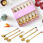 Christmas Stainless Steel Spoon Set with Holiday Pendants Holiday Spoon Set Richie's