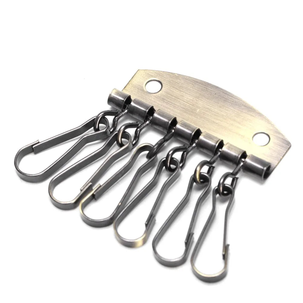 6-Hook Key Row Organizer Clasp – Gold & Bronze DIY Leather Keychain Hardware Richie's Bronze