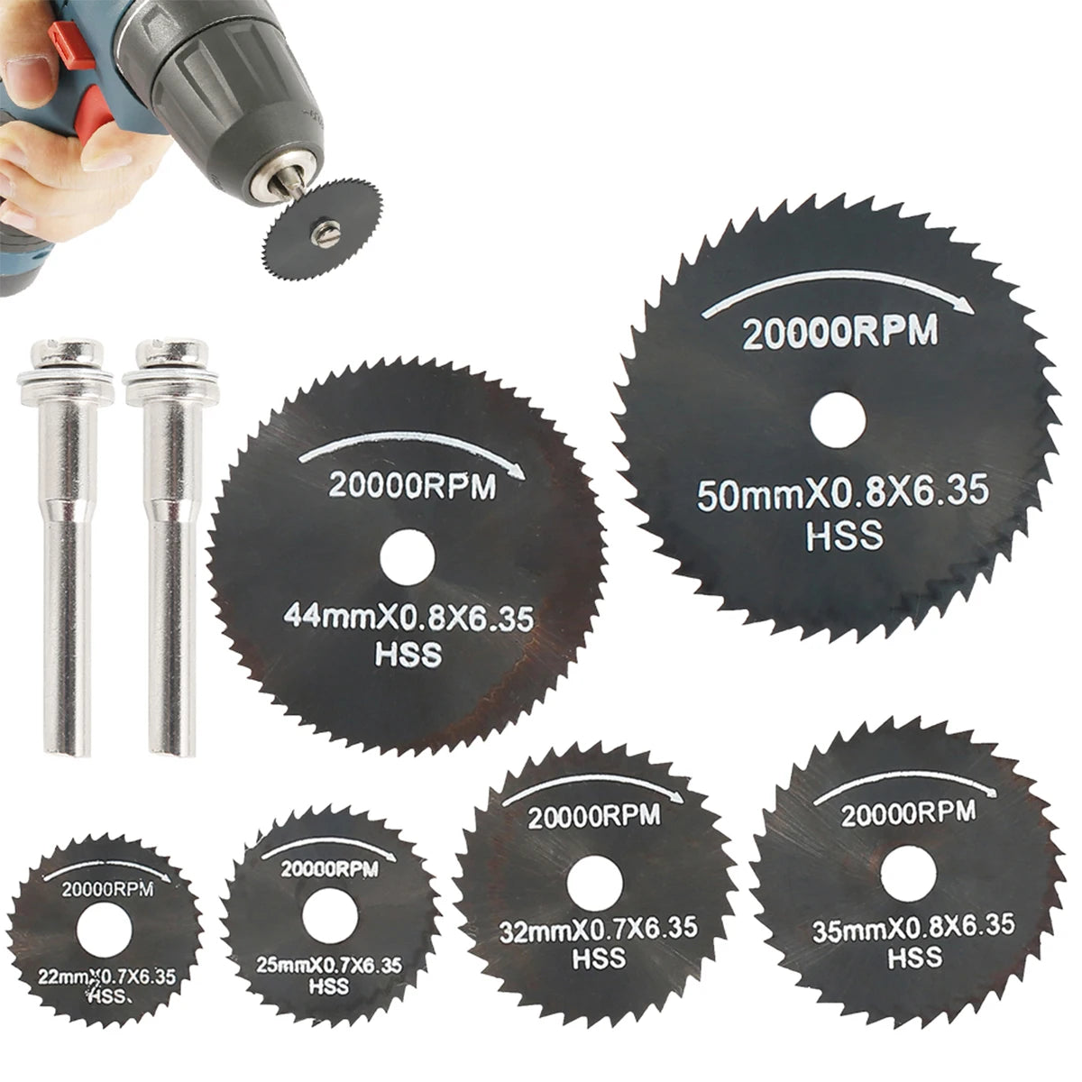 HSS Circular Saw Blade Set 8–42Pcs | Rotary Tool Cutting Discs Rotary Cutting Disc Set Richie's 8pcs