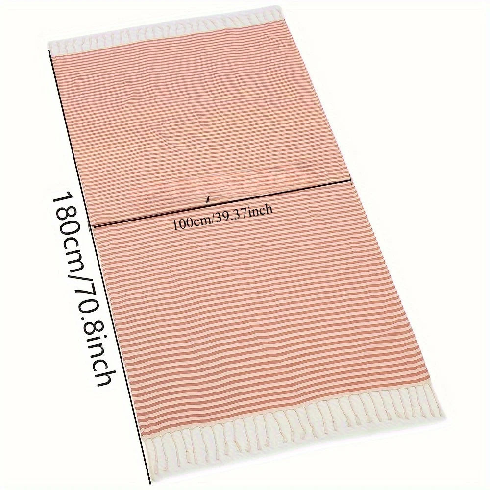 Extra-Large Turkish Beach Towel – Striped Quick-Dry Yellow Beach Towel Richie's