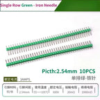 10PCS Color Gilded Pin Headers 2.54mm Single & Double Row Set