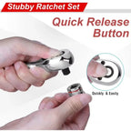 TOTNEND 72-Tooth Stubby Ratchet Set 1/4 3/8 1/2" Drive Ratchet Wrench Set Richie's