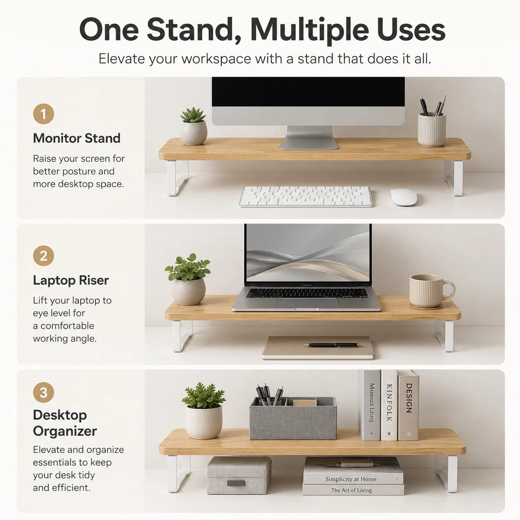 Monitor Riser with Keyboard Organizer & Desktop Storage Shelf Monitor Riser Stand Richie's