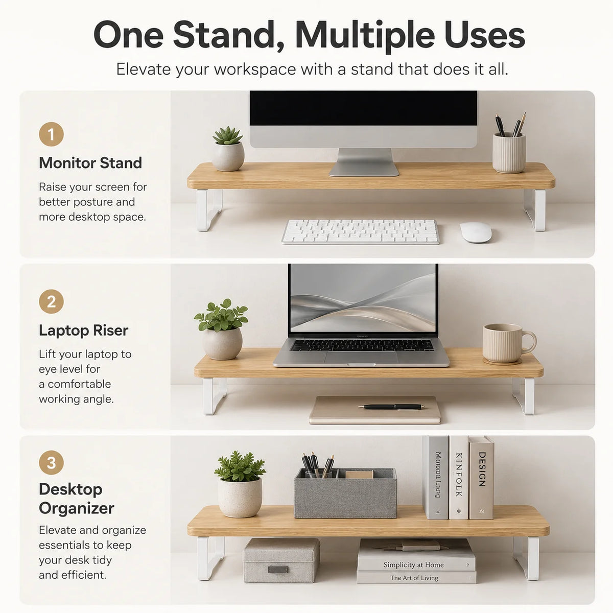 Monitor Riser with Keyboard Organizer & Desktop Storage Shelf Monitor Riser Stand Richie's