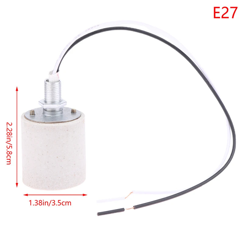 E14/E27 Ceramic Screw Lamp Holder | High-Temp Bulb Socket Ceramic Lamp Holder Richie's E27 No plug