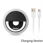 USB Rechargeable LED Selfie Ring Light with Phone Clip LED Selfie Ring Light Richie's Black